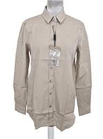 Burberry Women's Blouse Size 8 Dark Beige Buttons Long Sleeves Designer New - 8 Regular