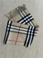 Classic Check Cashmere camel Scarf with fringed edges