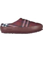 Burberry London Mens Check Padded Slippers Size 8 UK Maroon House Shoes BNIB
