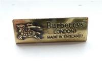 Vintage Burberrys Made in England metal tab for leather bag or leather goods