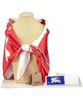 Burberry Red / White Ekd 90x90cm Split Horse Two-tone 100% Silk Scarf One Size