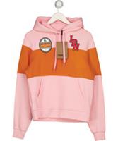 BURBERRY Candy Pink / Orange Oversize Panelled Logo Graphic Hoodie UK XS
