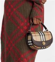Burberry Mini Highlands Bag in sand beige with Iconic Trim