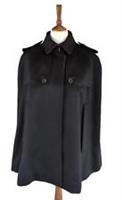Burberry Cape Coat S UK Size 4 6 8 10 Modern 100% Black Cashmere Trench New - S Regular