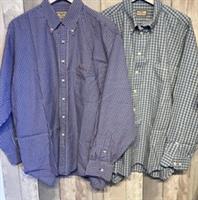 x2 Pair Men's Thomas Burberry Check Long Sleeve Shirts New without Tags L XL - Large (XL) Regular