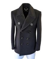 Burberry Coat Black IT 50 UK M Medium 40" Chest Pea Overcoat Cashmere Wool - M Regular