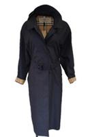 Burberry Brighton Navy Car Coat UK 10 Blue Carbon Cotton Check like Camden - 10 Regular