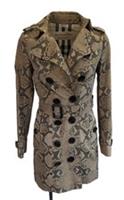 Burberry Python Print Sandringham Trench Coat UK 4 USA 2 IT 36 XS Italy - XS Regular