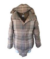 Burberry New Puffer Jacket Italy Runway XL Goose Down Hood XXL Nova Check Wool - XL Regular