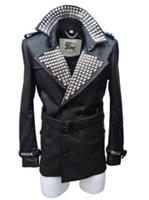 Burberry Leather Trench Coat S M Medium IT 50 40" Chest Metal Studded Italy Rare - M Regular