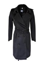 Burberry Trench Coat Kensington UK 2 USA 0 IT 34 XS XXS Black 100% Cashmere New - 2 Regular