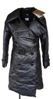 Burberry Trench Coat Leather Puffer UK 2 New NWT US 0 IT 34 XXS XS S Black - XS Regular