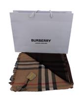 Burberry Scarf Check Ombre Brown Check & Nova Check 220 x 70 cm Wool Silk