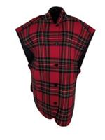Burberry Cape One Size S M L XL Tunic Wool Cashmere Italy Runway Reversible Red - One Size Regular