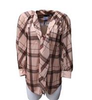 Burberry Runway Blouse UK 6 S XS Italy Blush Pink Check Bow USA 4 - 6 Regular
