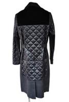Burberry Leather Coat Medium IT 50 Italy Runway Black Quilted Rear RARE - M Regular