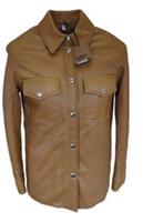 Burberry Leather Jacket XS Womens Luton Overshirt Camel Brown Quilted BNWT - XS Regular