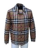 Burberry Jacket Medium S IT 48 Forres Diamond Quilted Taupe Brown Nova Check New - S Regular