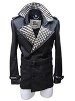 Burberry Leather Trench Coat S M Medium IT 50 40" Chest Metal Studded Italy Rare - M Regular