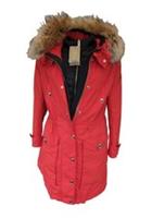 Burberry Coat 8 + Gilet Fur Hood Arksdale Orange Red Rain Jacket Parka - 8 Regular