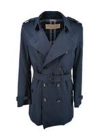 Burberry Trench Coat IT 48 S Small Navy New Mens Cotton - S Regular