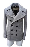 Burberry Coat IT 46 S XS Grey Pea Coat Naval Wool & Cashmere Over Coat - XS Regular