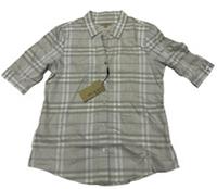 Burberry Brit Ladies Check Shirt Grey Cotton Button Up Size M - M Regular