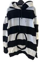 Burberry Mens Black White Striped Hoodie Runway Cut-Out Back Size XS - XS Regular