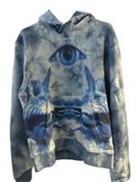 Burberry Ladies Blue Eye Print Hoodie Tie Dye Made in Italy Size XS - XS Regular