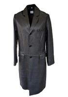 Burberry Leather Coat Medium IT 50 Italy Runway Black Quilted Rear RARE - M Regular