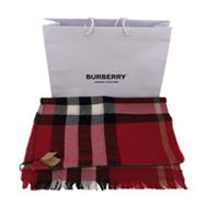 Burberry Scarf Red Check Parade Red 200 x 45 cm Wool & Cashmere