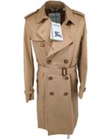 Burberry Trench Coat IT 52 L Large Honey New Check Cotton Brockham Kensington - 52 Regular