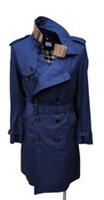 Burberry Trench Coat IT 52 L Large Navy S25 New Nova Check Mens Cotton Brockham - L Regular