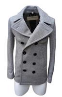 Burberry Coat IT 46 S XS Grey Pea Coat Naval Wool & Cashmere Over Coat - XS Regular