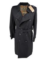 Burberry Trench Coat Kensington Black IT 48 UK 38" Chest S Small Long Length - S Regular