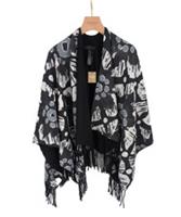 Burberry Italian Mulberry Silk Shawl Scarf Runway Black White Floral S M L XL