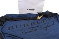 Burberry Scarf New 140 x 140 cm Navy Black Wool Silk Cashmere Italy