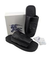 Burberry Sliders EKD Slab Sandals Butter Leather Black EU 42 UK 8