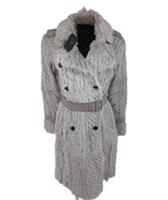 Burberry Trench Coat UK 10 USA 8 IT 42 Runway Sheepskin Leather Grey 6 8 S Small - 10 Regular