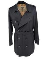 Burberry Chelsea Mens Trench Coat IT 50 Medium Black Cotton Gabardine England - IT 50 Regular