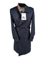 Burberry Trench Coat IT 50 M Medium Navy S25 New Nova Check Mens Cotton Brockham - IT 50 Regular
