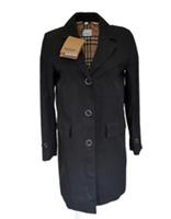 Burberry Coat 6 UK Black Showerproof Gabardine US 4 IT 38 Nova Check Trench Car - 6 Regular