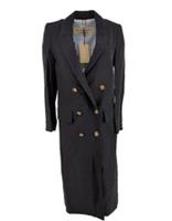 Burberry Black Coat Size 6 Parwood Linen & Silk Overcoat IT 38 US 4 Long - 6 Regular