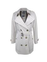 Burberry Kensington Trench Coat UK 4 Tropical Gabardine US 2 XS XXS IT 36 White - 4 Regular