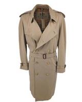 Burberry Mens Long Trench Coat Westminster IT 56 XL 46" Chest Honey Gabardine - IT 56 Regular