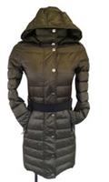 Burberry Womens Puffer Jacket UK 2 USA 0 XXS Khaki Duck Down Coat Hooded - 2 Regular