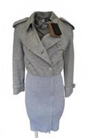 Burberry Women Trench Coat UK 6 Grey Wool & Cotton USA 4 IT38 - 6 Regular