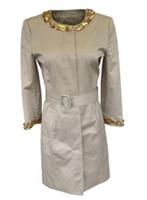 Burberry Womens Coat UK 8 Italy US 6 IT 40 S Elmdon Runway Embelished Honey - 8 Regular