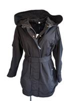 Burberry Womens Black Jacket UK 8 Portobello Hooded Rain Coat USA 6 IT 40 - 8 Regular