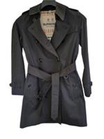 Burberry Womens Kensington Trench Coat Size 4 Black Mid Length US 2 XS XXS IT 36 - 4 Regular